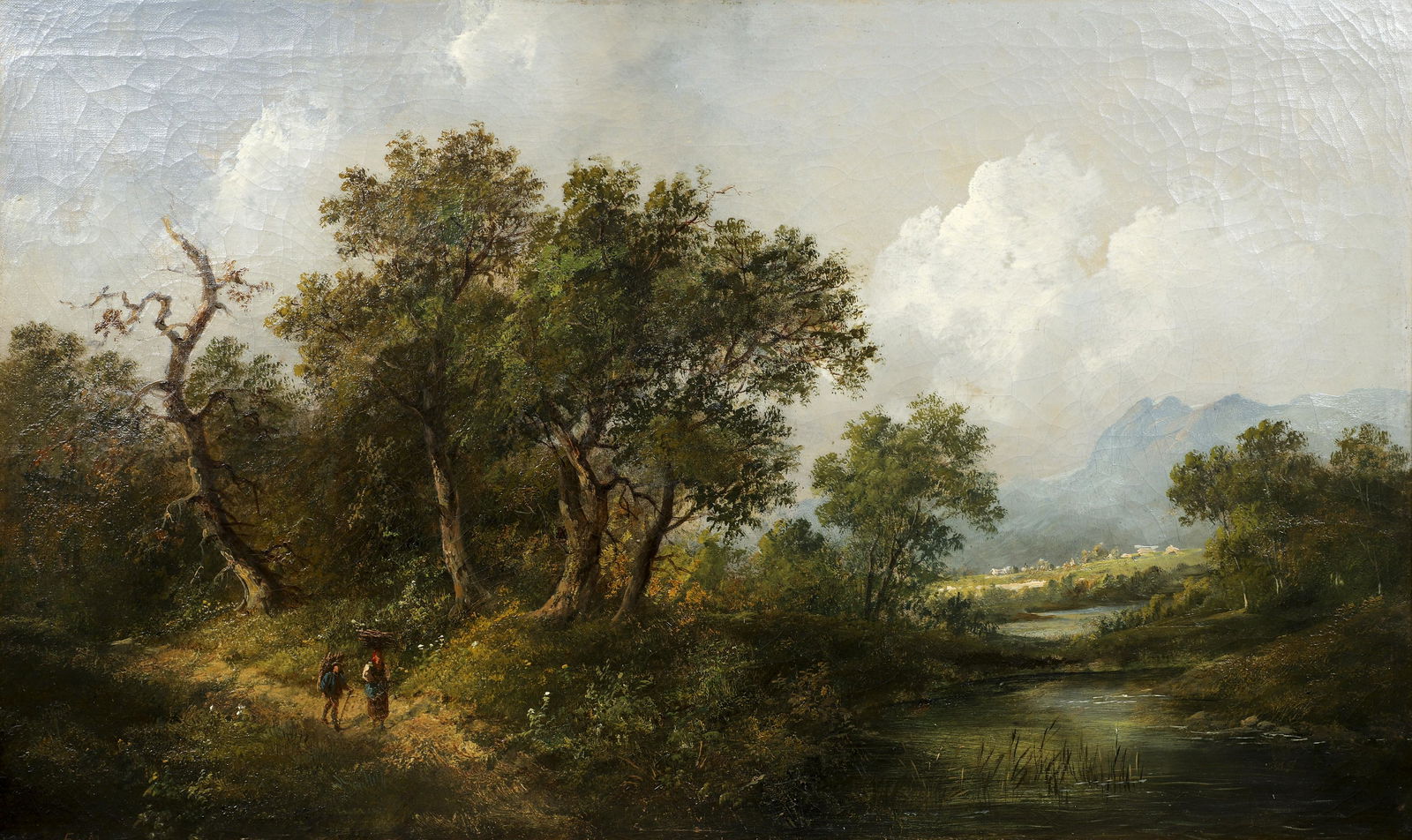 Eduard Boehm oil Couple Hiking in the Woods (1 of 4)