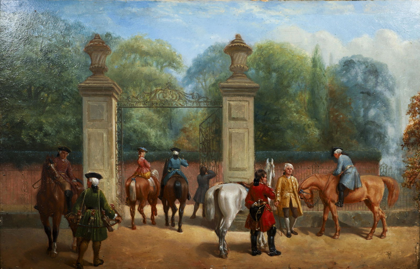 Joseph Payton Hawking in Blenheim Court 1760 Oil Ptg (1 of 4)