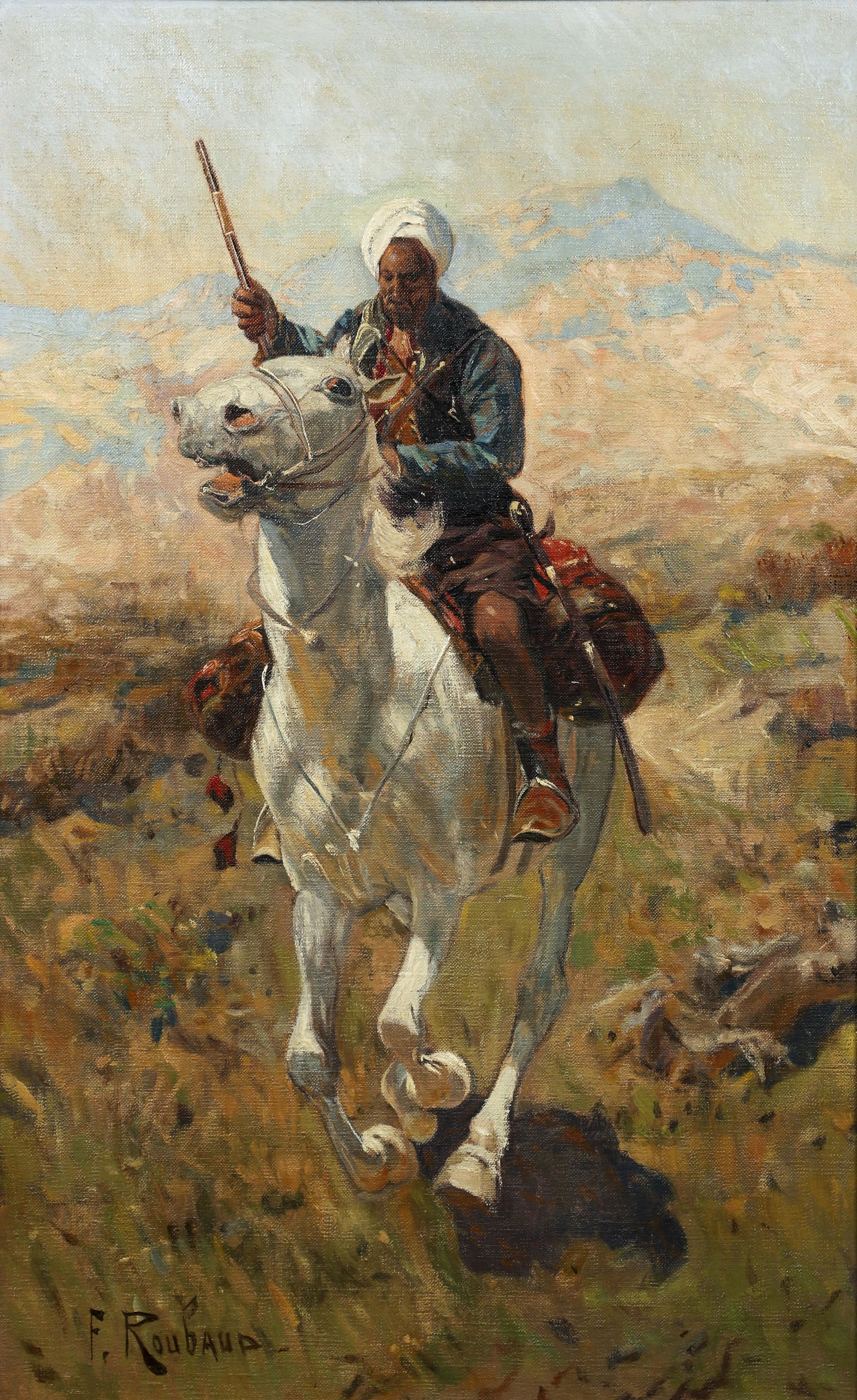 Franz Roubaud Circassian Man on Horseback Oil Ptg (1 of 5)