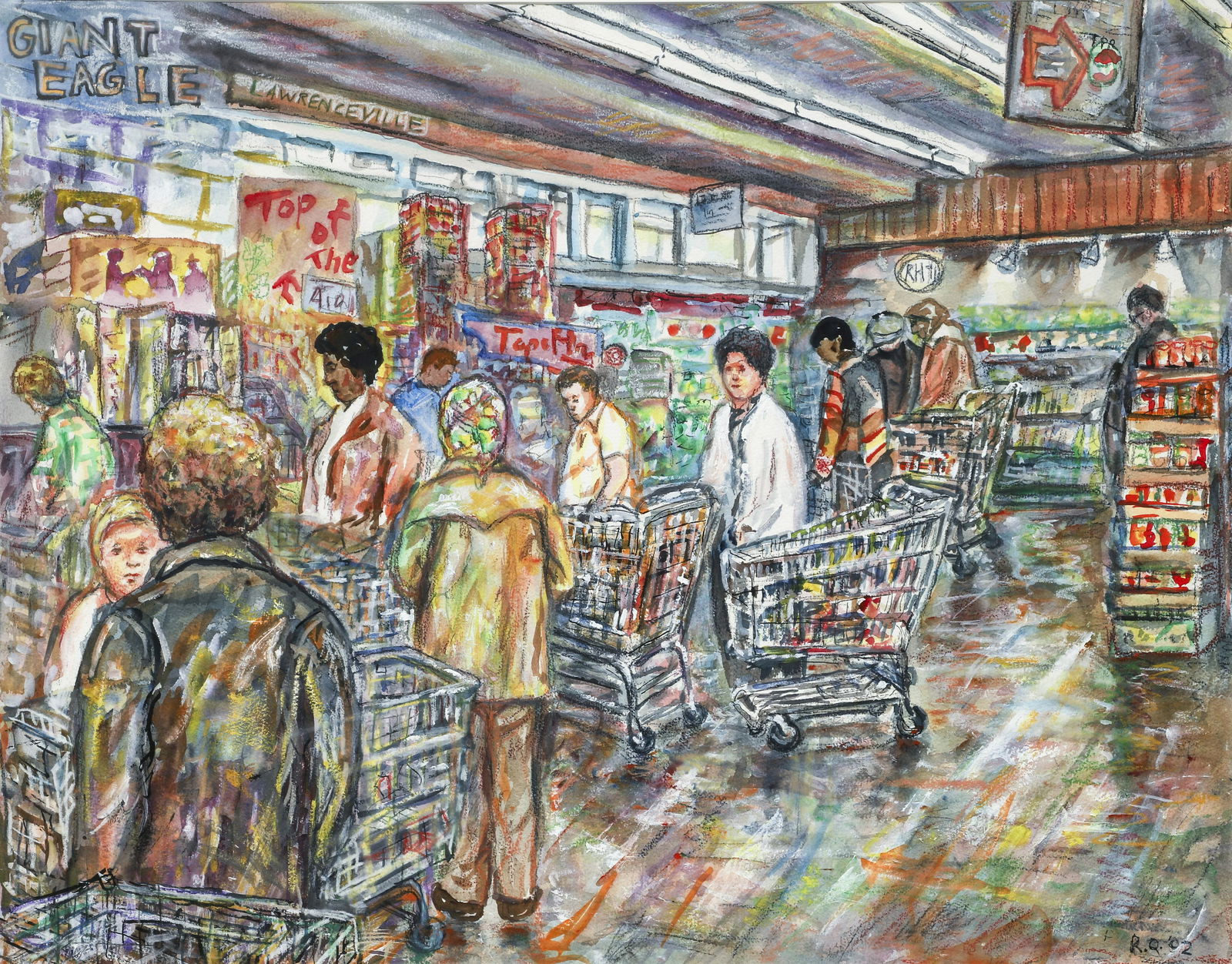 Bob Qualters Lawrenceville Giant Eagle 2002 watercolor (1 of 4)