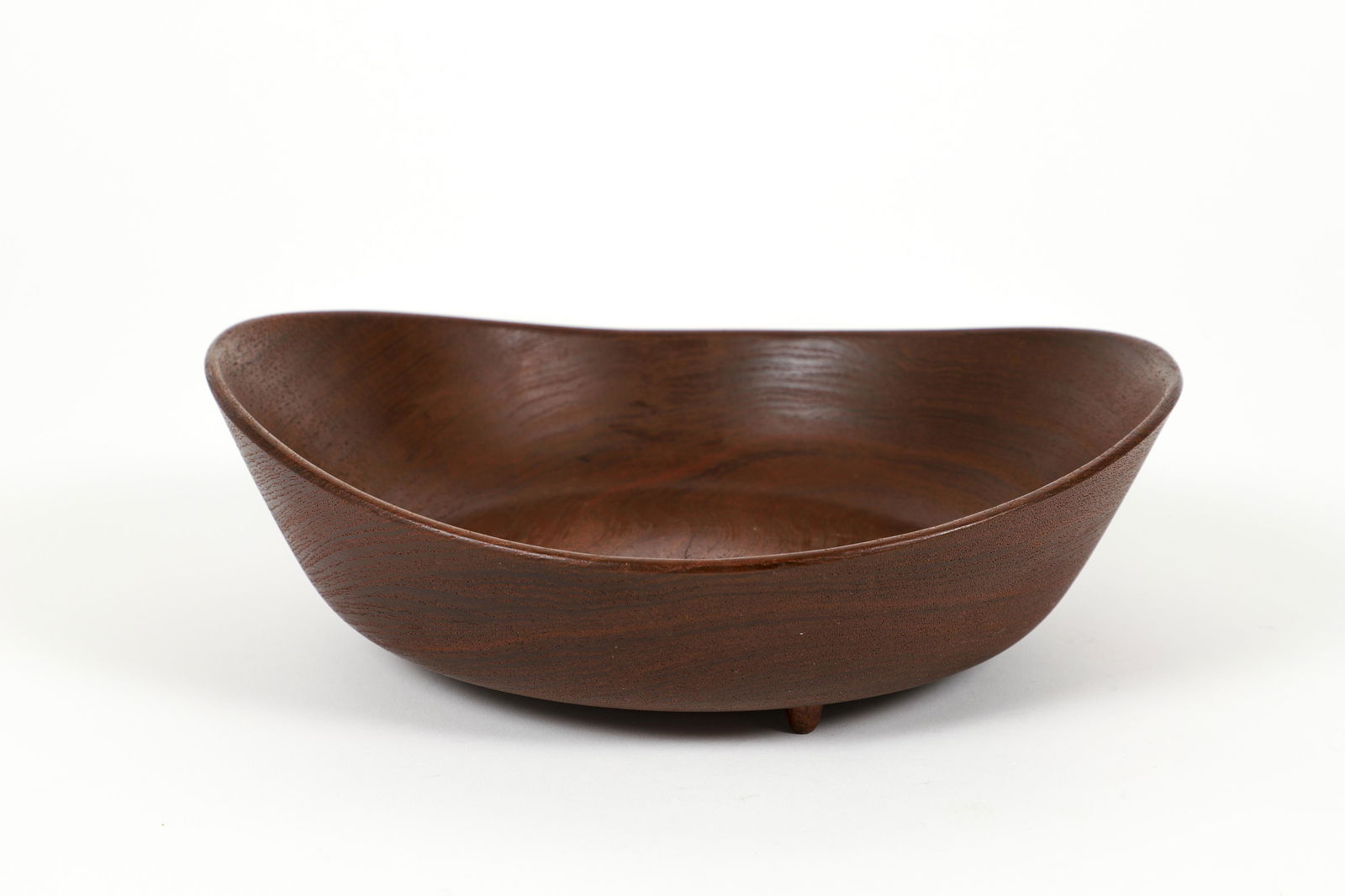 Finn Juhl footed teak bowl production Kay Bojesen (1 of 7)