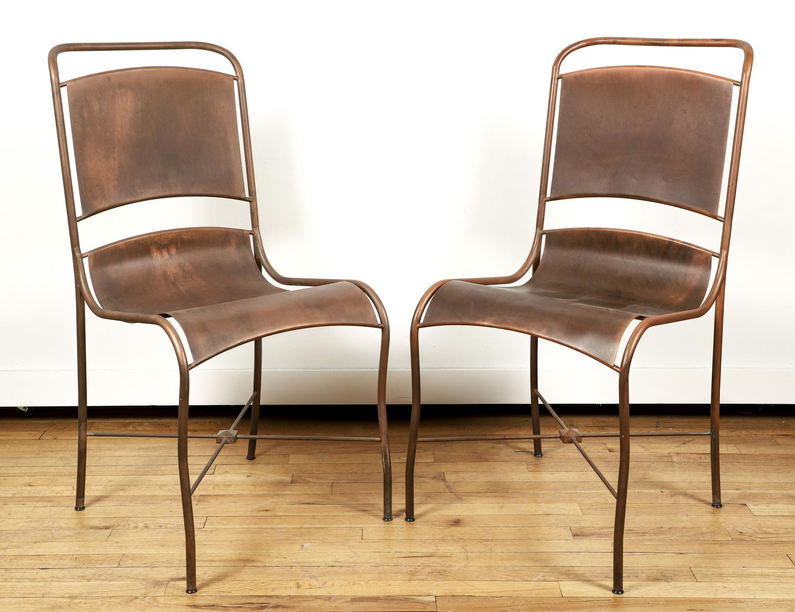 Pair Leavitt Weaver Copper Dining Chairs (1 of 5)
