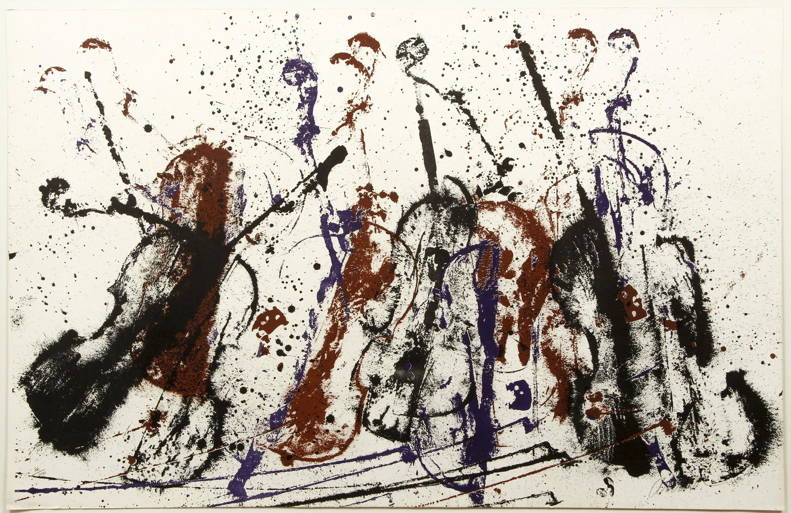 Fernandez Arman original lithograph Untitled Violins (1 of 5)