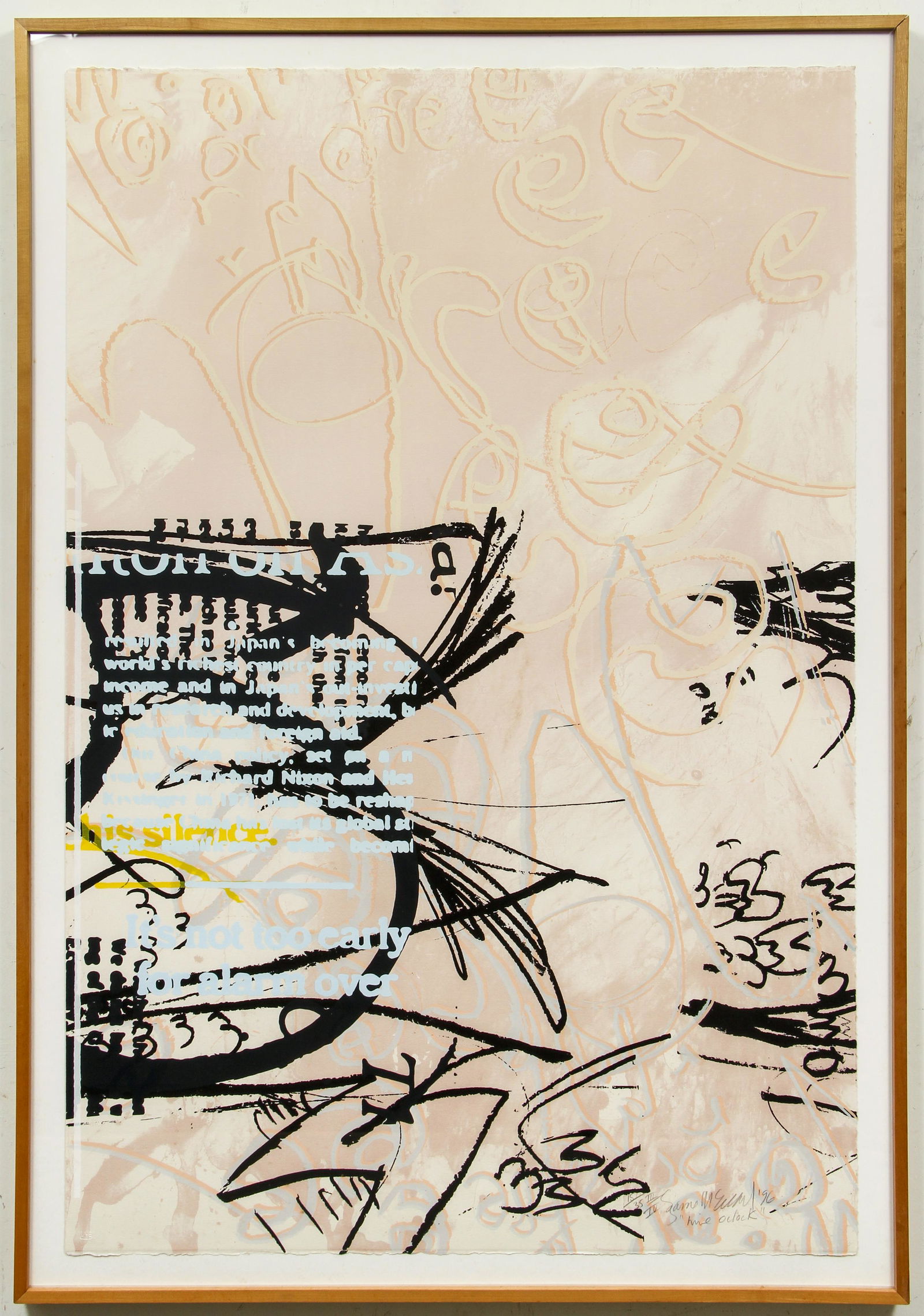 Suzanne McClelland Nine O'clock mixed media signed print (1 of 3)