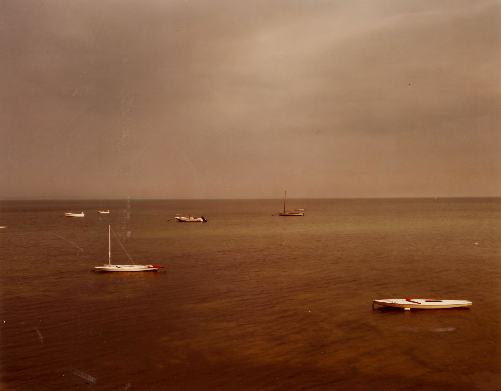 Joel Meyerowitz Bay of Provincetown color photo 1977: Meyerowitz, Joel (American, b. 1938), Bay of Provincetown, 1977, vintage chromogenic print on Kodak paper, 7.25 x 9.25 inches, verso signed, dated and editioned with ball pen, with welded corner alumi
