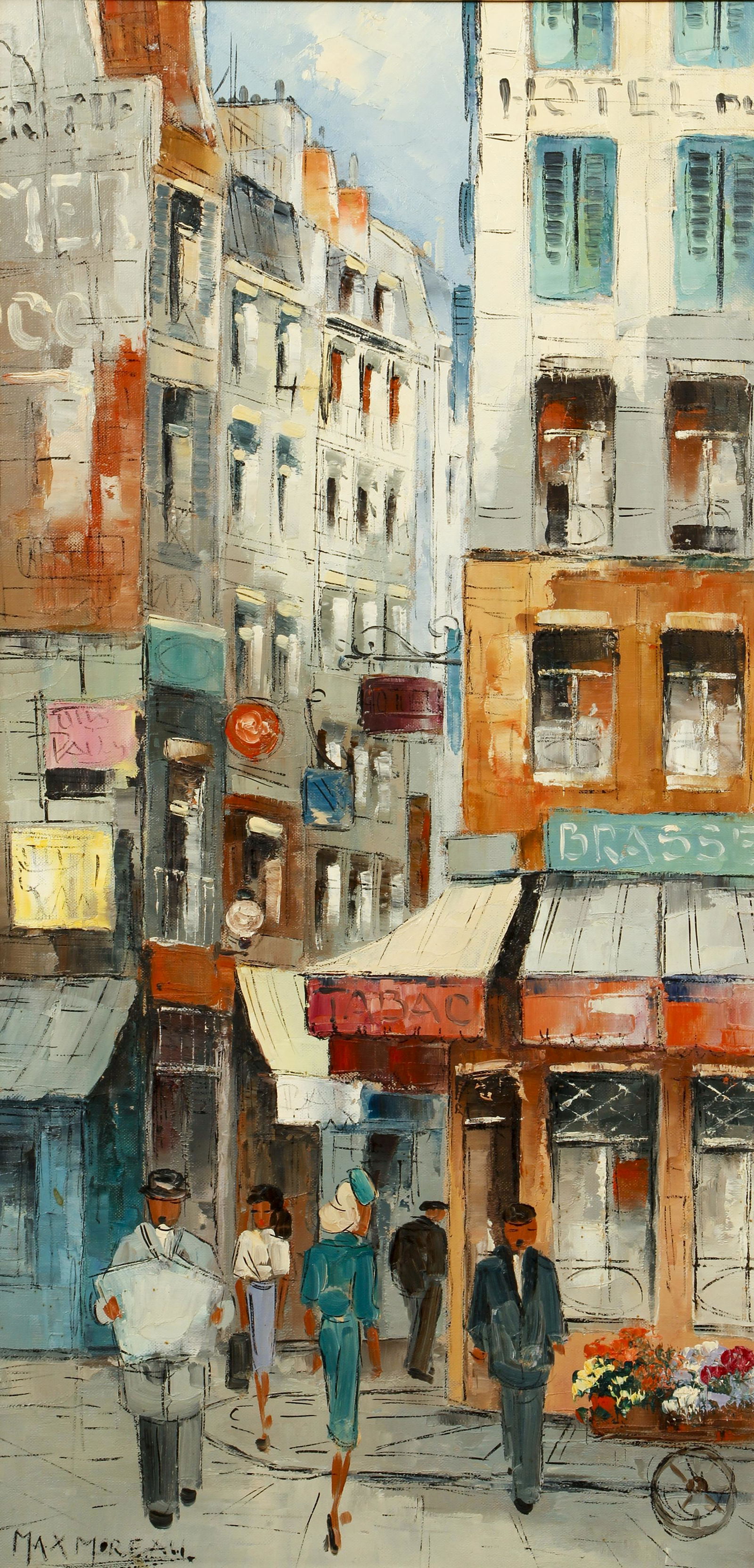 Max Leon Moreau oil Parisian Street Scene (1 of 4)