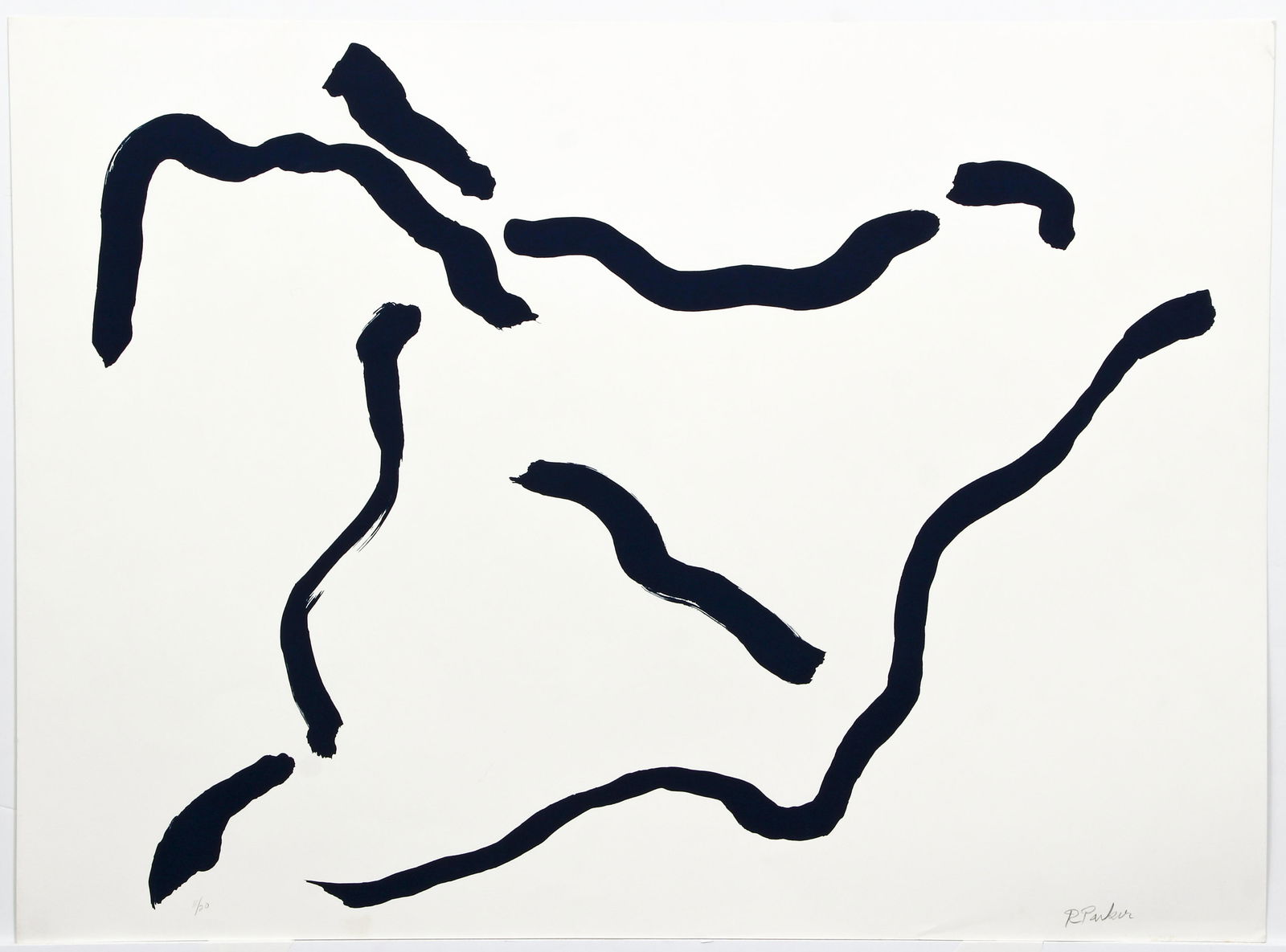 Ray Parker Untitled Navy Blue 1970s Signed Silkscreen (1 of 4)