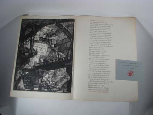 Herman Melville on Piranesi broadside: Artist: Piranesi, After Title: Herman Melville on Piranesi Date: 1969 Medium: Folio with Poem and Lithograph Dimensions: 21.75 x 16.5 inches Edition Number: edition of 1200 Provenance