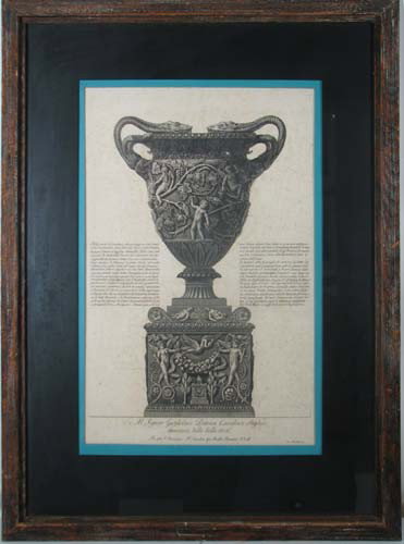 2 Piranesi Vase engravings: Artist: Piranesi, Giovanni Battista (Italian 1720-1778) Title: Two Vases from Antiquity including Wilton Ely No. #902 and Al Signor Giglielmo Patoun Cavaliere Inglese Date: 1758 - 1810 Medium: engravi
