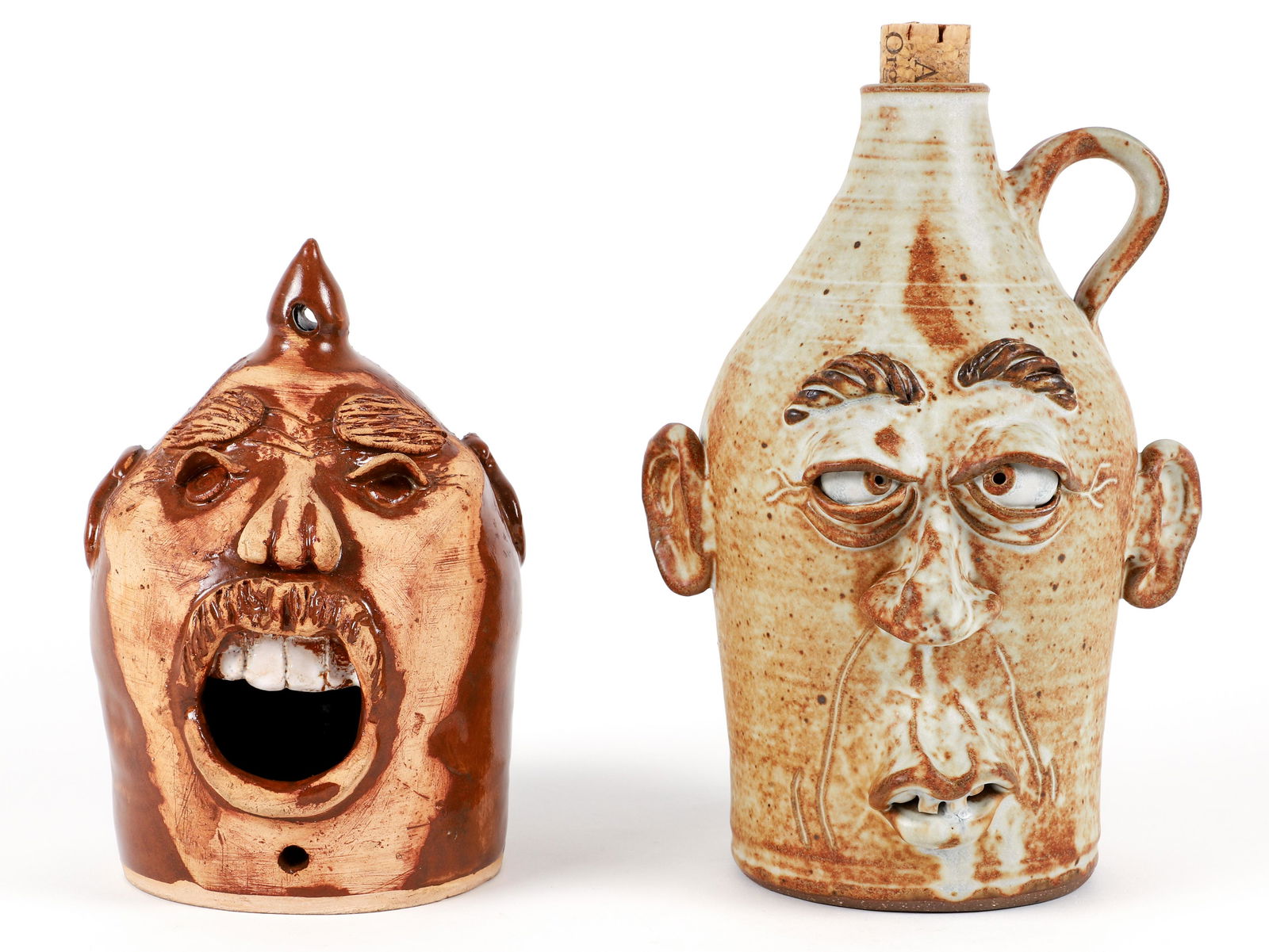 2 Face Pottery works by Allred and Elda King (1 of 6)