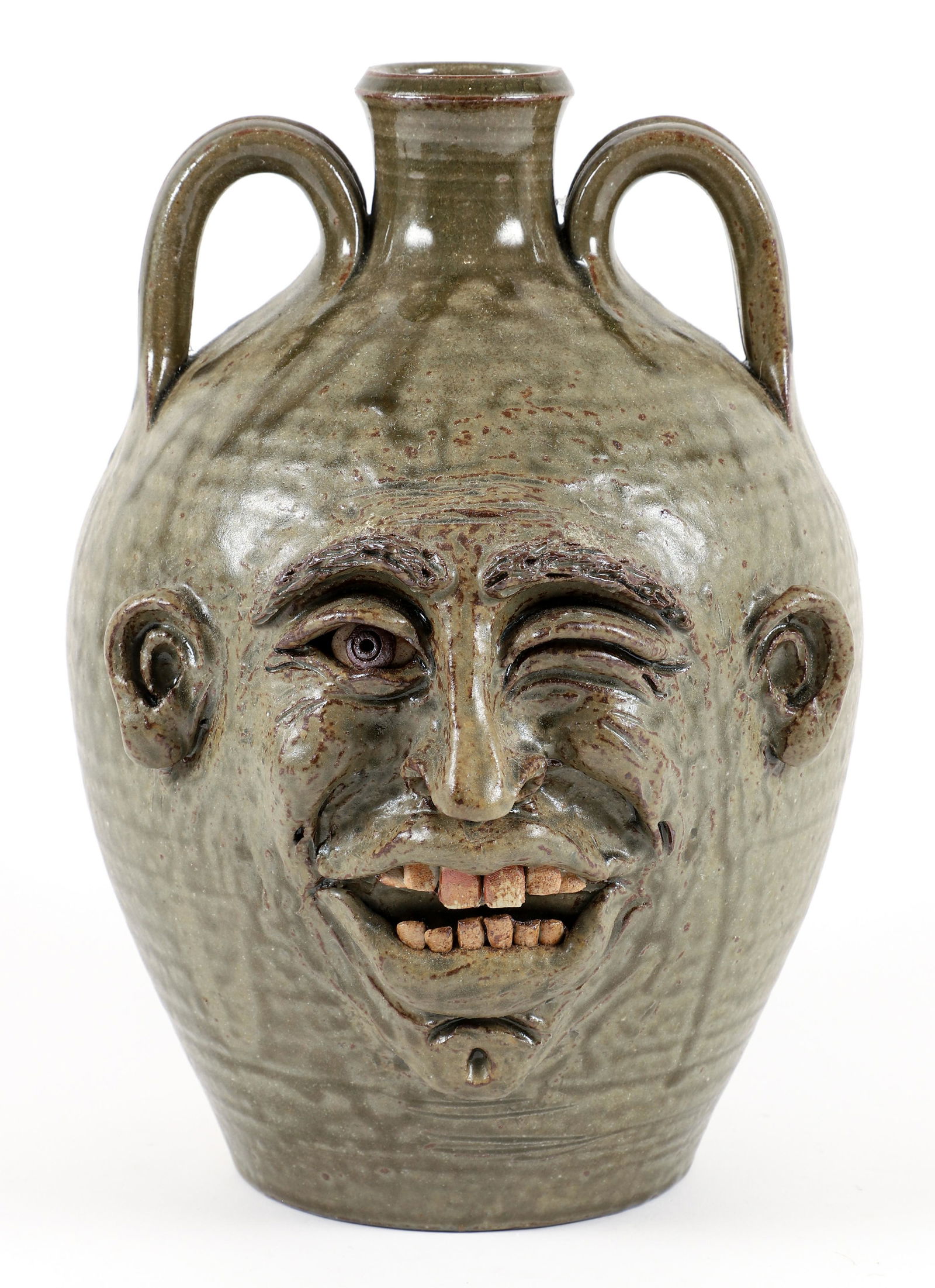 Sandy Cole 2003 Winking Face Jug (1 of 5)