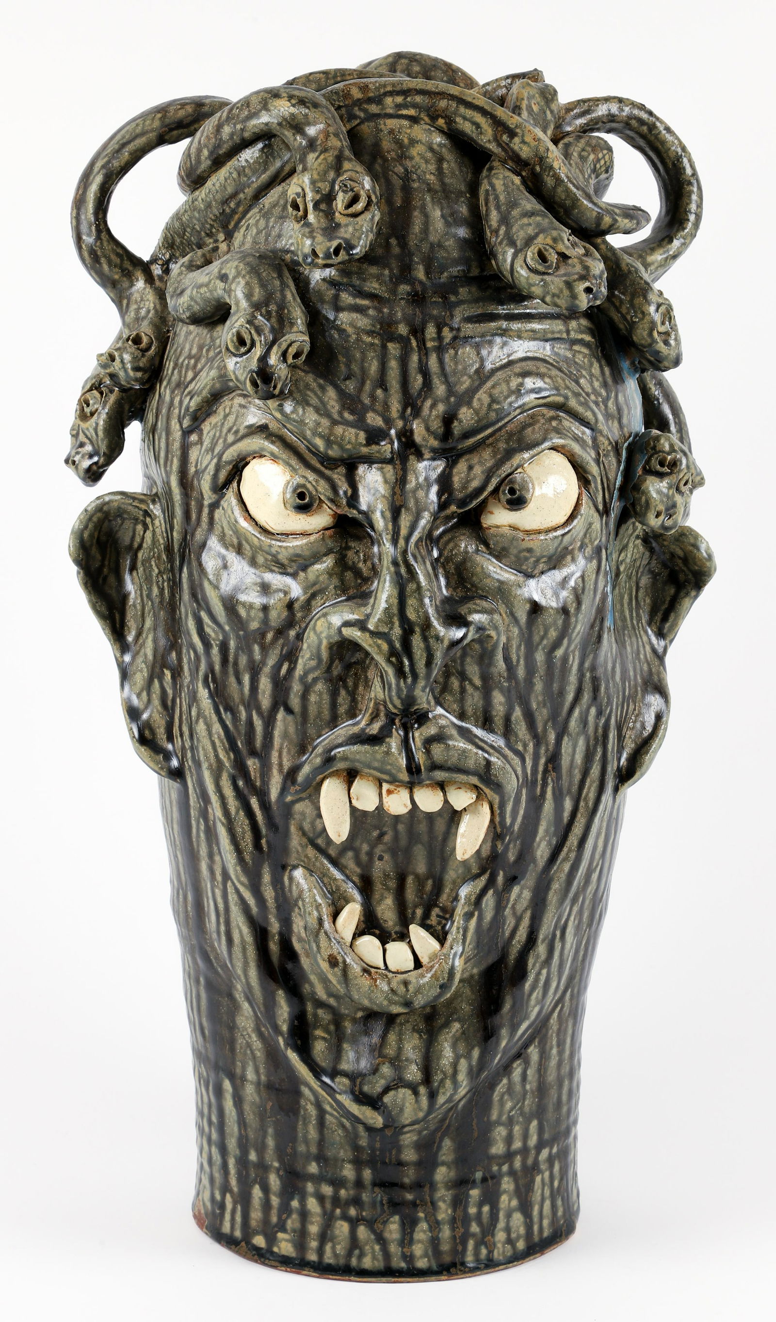 W A and Jo Flowers Medusa Face Vase (1 of 5)