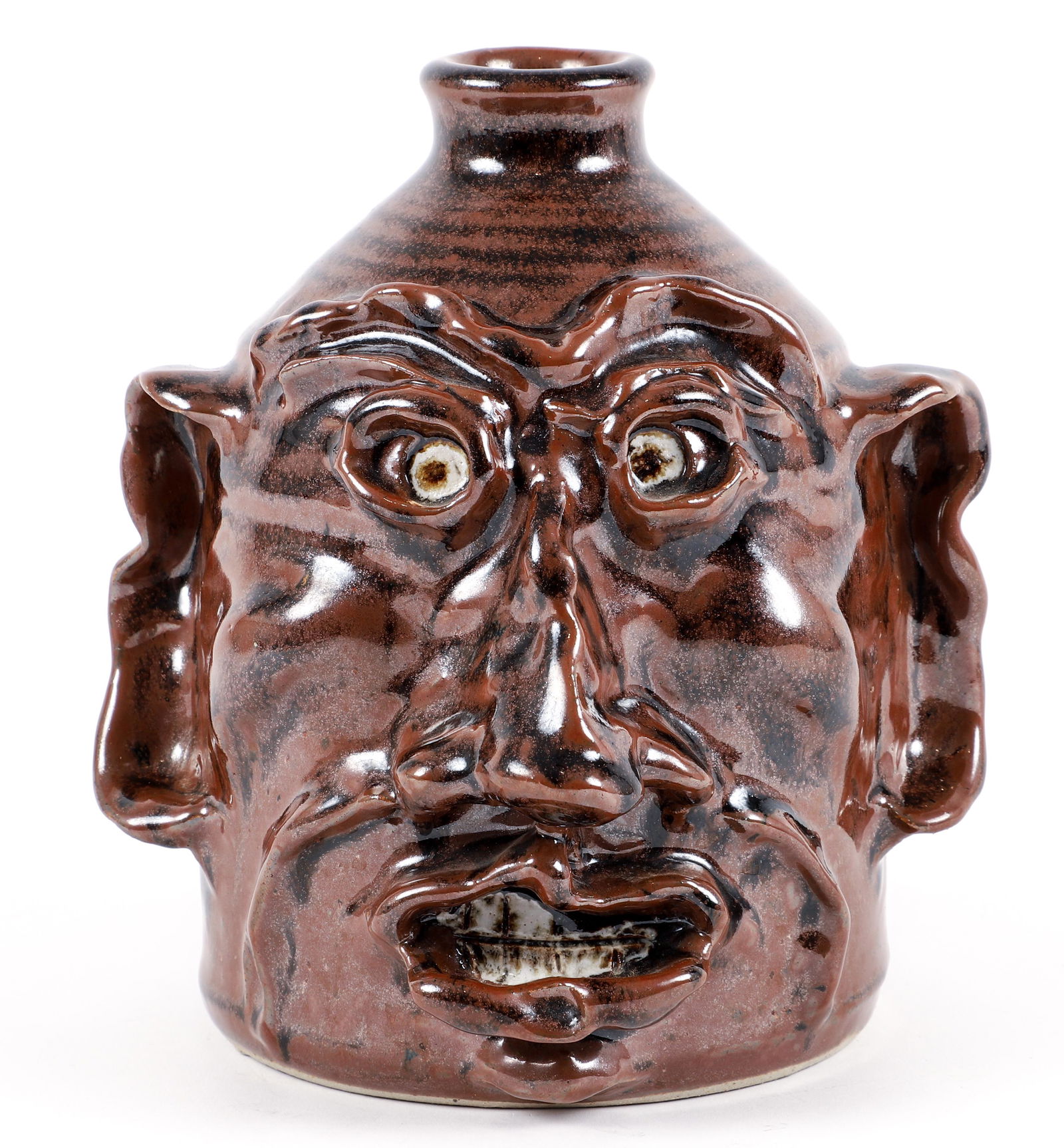 H.H. Brown Face Jug with Large Ears (1 of 5)