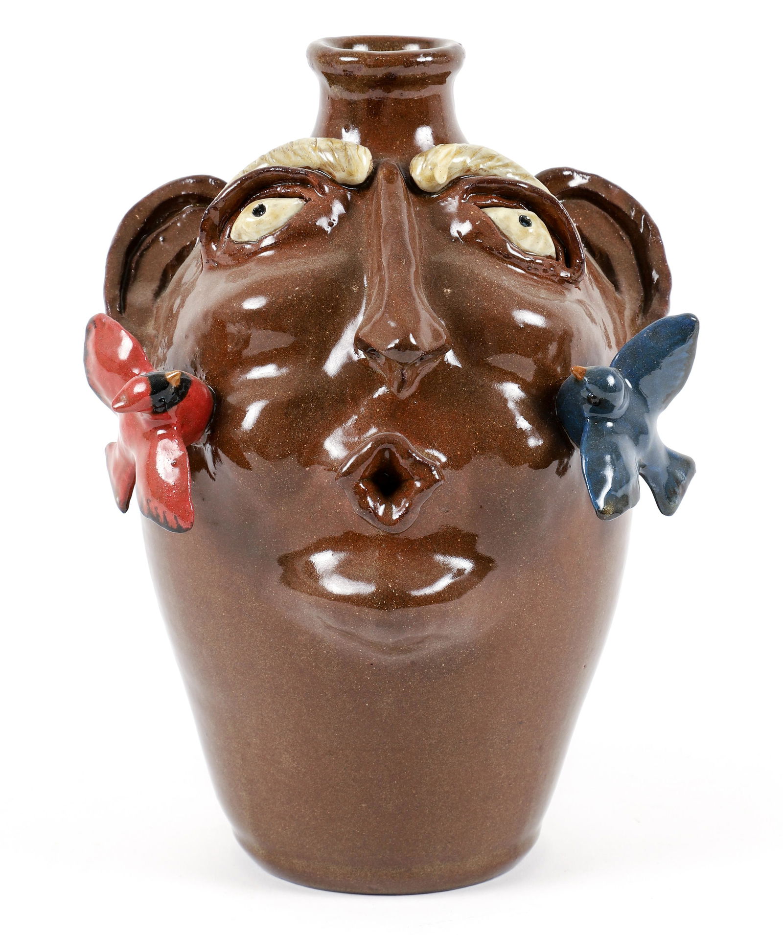 Jack T. Maness Bird Whistling Face Jug (1 of 5)