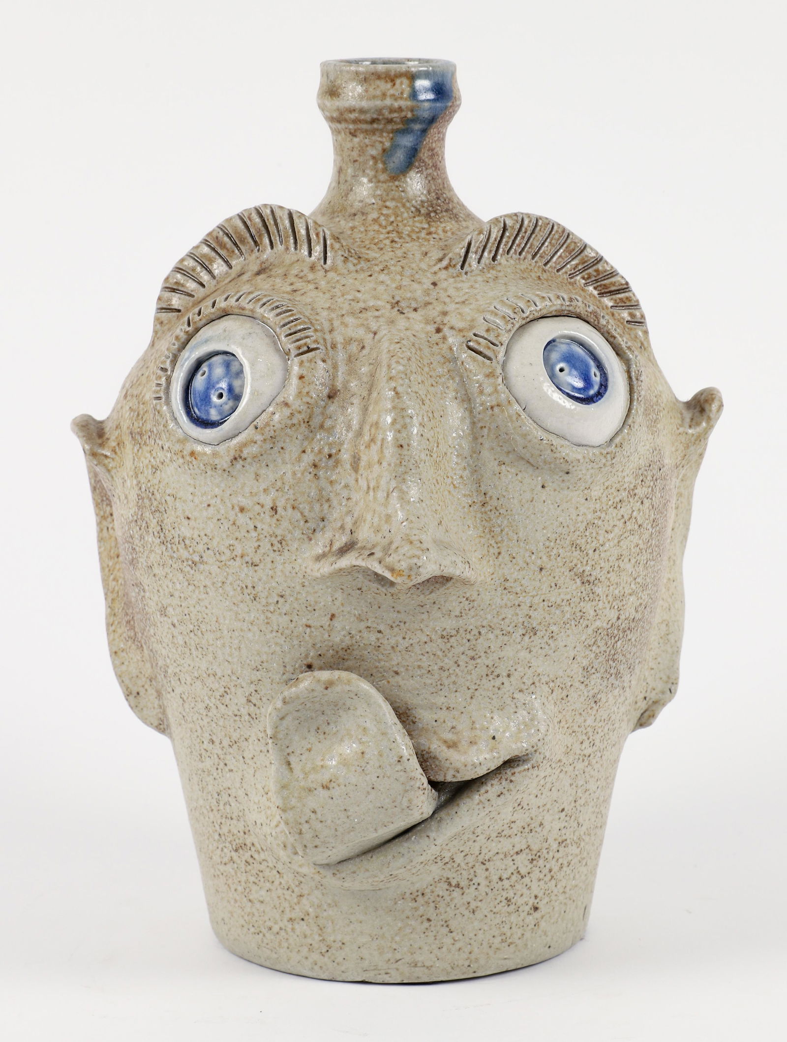 Larry Moore 2003 salt glaze face jug (1 of 5)
