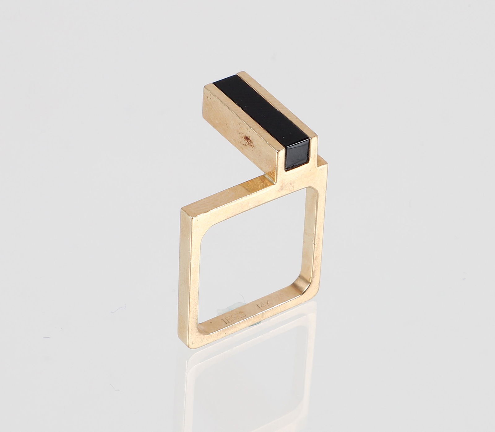 14K Trisko Square Onyx Ring (1 of 4)