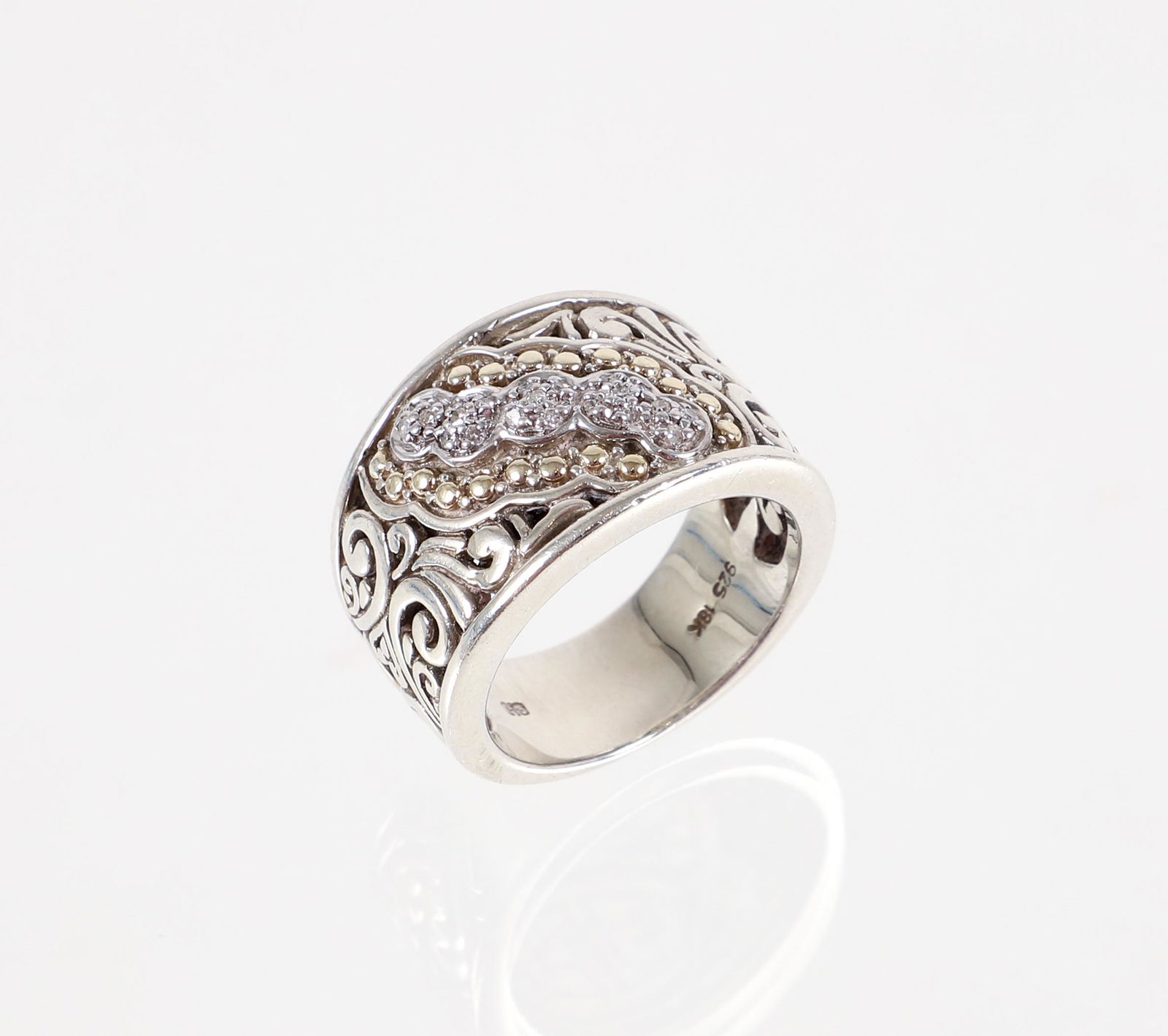 18K Silver Diamond Openwork Ring (1 of 4)