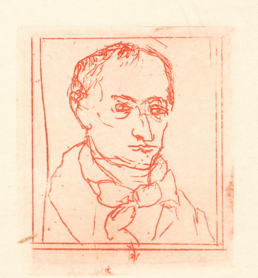 Etching of Baudelaire after Auguste Brouet (1 of 2)