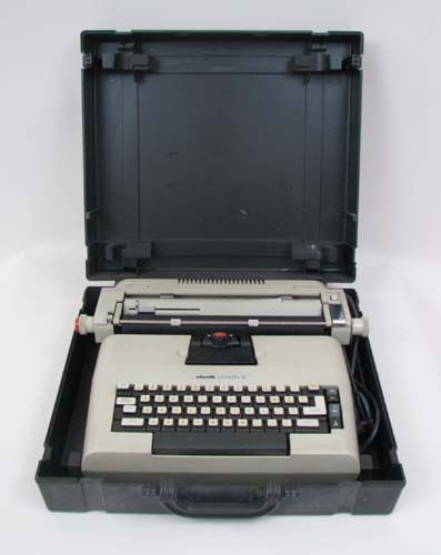 Olivetti Portable Electric Typewriter w/case c. 198: Artist: Olivetti Title: Lexikon 82 Date: c. 1980 Medium: typewriter Dimensions: 5 x 17.75 x 14.5 inches