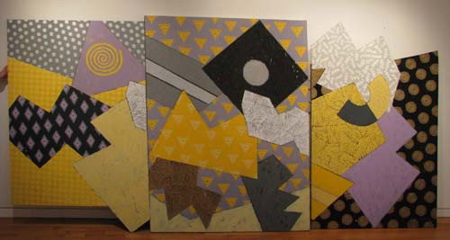 Judy Barie Triptych Construction: Artist: Barie, Judy Title: Triptych Construction Date: 1987 Medium: acrylic and wood on canvas Dimensions: 68 x 134 inches Signature: signed Judy Barie 87 lower right Provenanc