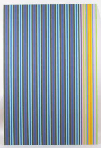 Gene Davis Jack-in-the-Box screenprint: Artist: Davis, Gene (American 1920-1985) Title: Jack-in-the-Box, (From Series I Portfolio) Date: 1969 Medium: Screenprint in colors on Canvas on Board Dimensions: 30 x 20 inches Edition: