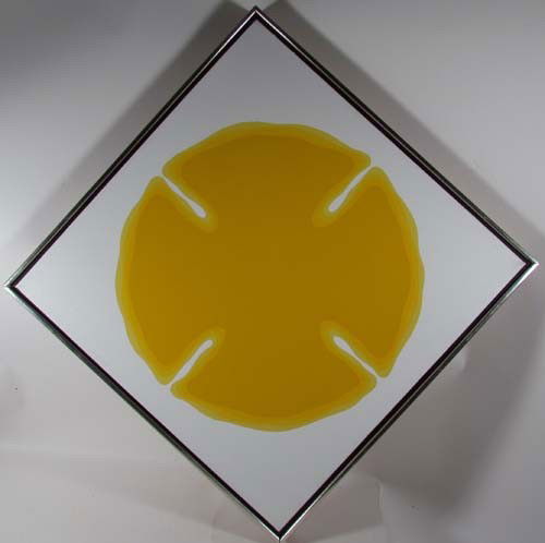 Nobu Fukui Untitled oil painting: Artist: Fukui, Nobu (Japanese/American, born 1942) Title: Untitled Date: circa 1970 Medium: oil on canvas Dimensions: 22 x 22 inches Signature: signed indistinctly lower right