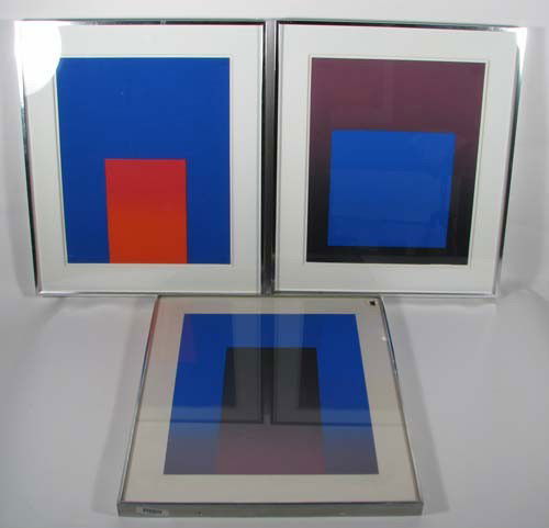 3 Rupprecht Geiger orig serigraphs Book 1-3: Artist: Geiger, Rupprecht (German 1908-2009) Title: Book 1 , Book 2, Book 3 Medium: serigraphs printed in colors Dimensions: 13.75 x 11 inches Signature: one inscribed in pencil on reverse Geig