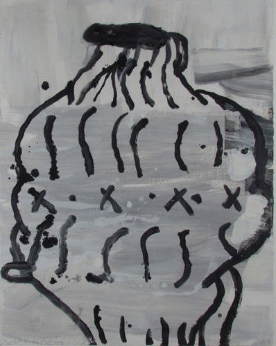 Gary Komarin Untitled Jar encaustic: Artist: Komarin, Gary (20th Century American) Title: Untitled (Jar) Date: 2000 Medium: encaustic painting on paper Dimensions: 30 x 22 inches Signature: signed lower left Komarin