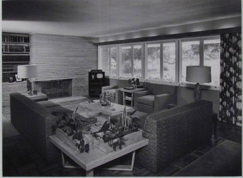 Julius Schulman Modernist Room photograph: Artist: Shulman, Julius (American 1910-2009) Title: Modernist Room Interior, (536-6) Date: n.d. Medium: gelatin silver print Dimensions: 7.25 x 9.4 inches Edition: not stated Signat