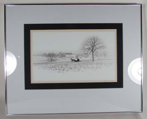 George Tice signed photograph "Horse and Buggy, W: Artist: Tice, George (American, born Title: Horse and Buggy, Winter, Lancaster, Pa. Date: 1961 Medium: Unique Vintage Silver Gelatin Print Dimensions: 17.75 x 22 inches Edition: unique