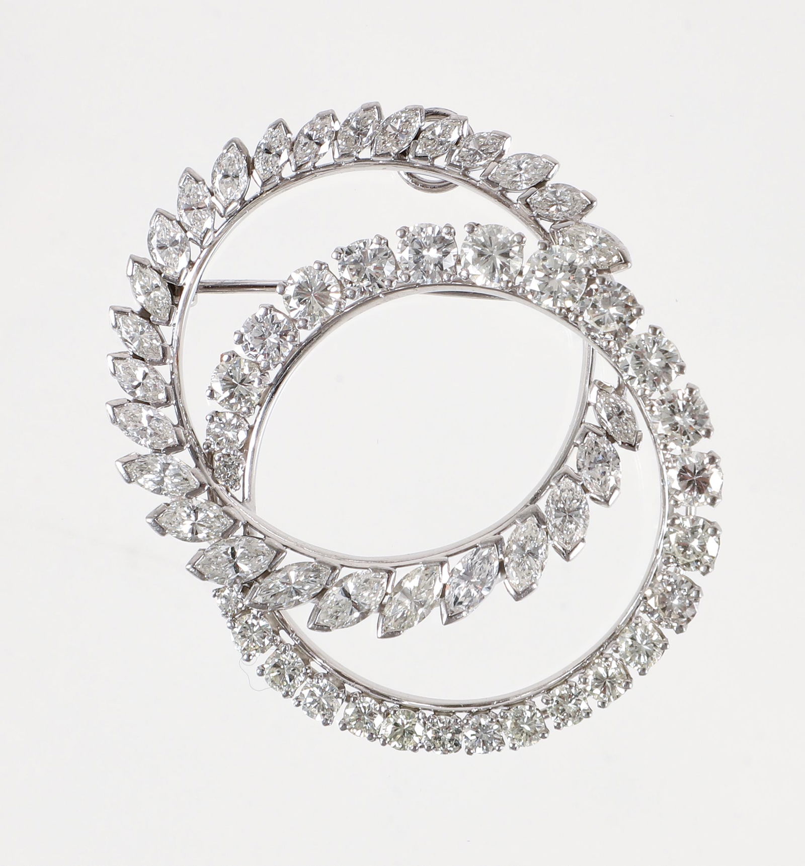 Platinum Double Circle Diamond Pin (1 of 3)