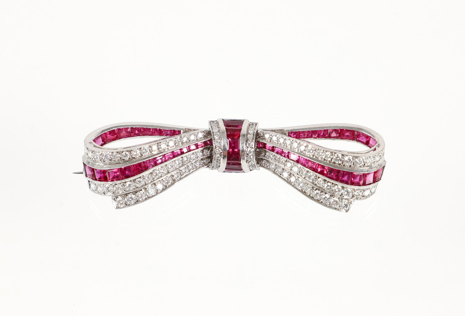 18K Diamond Ruby Bow Pin (1 of 3)