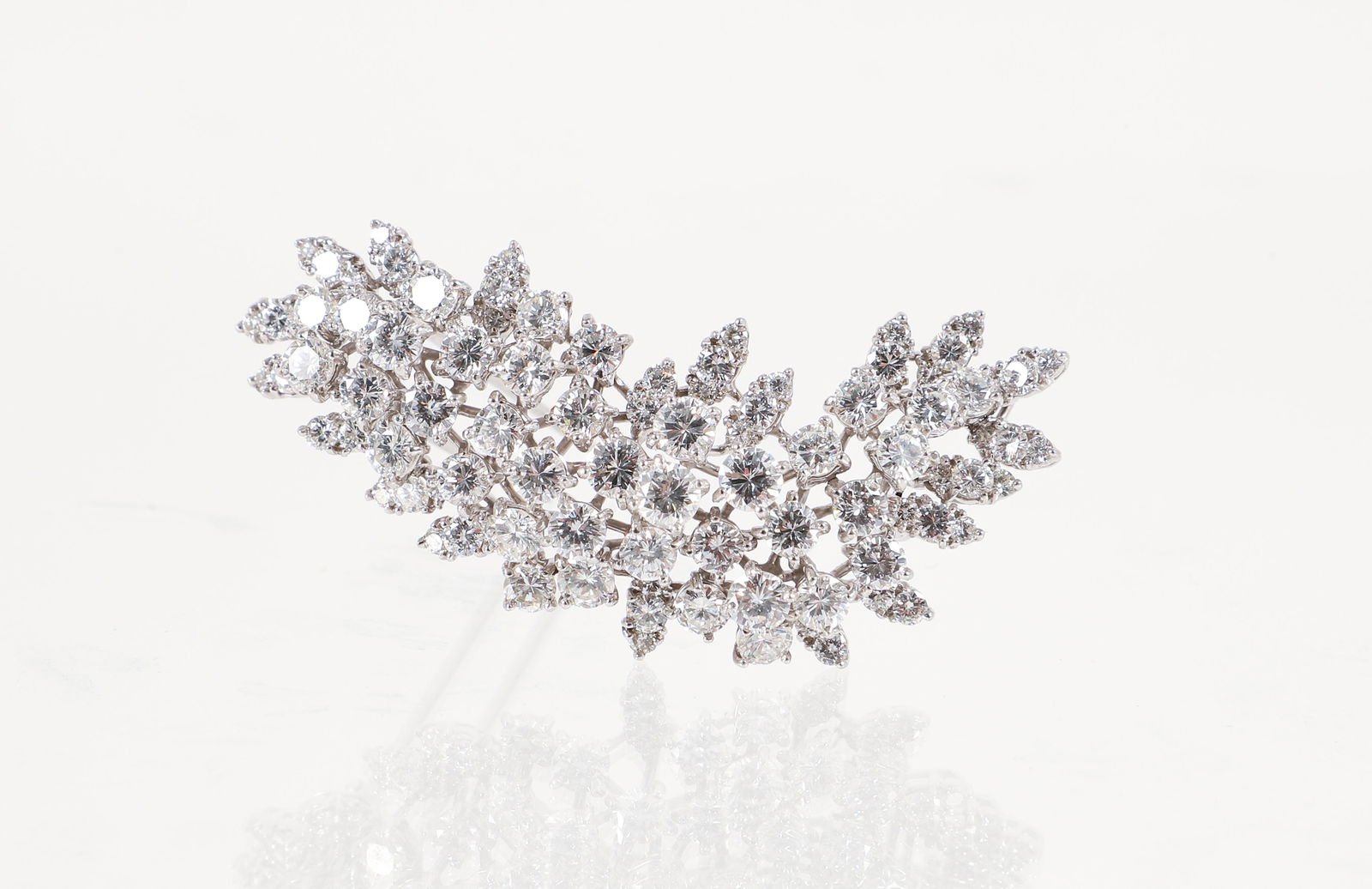 Platinum Diamond Cascade Brooch (1 of 3)