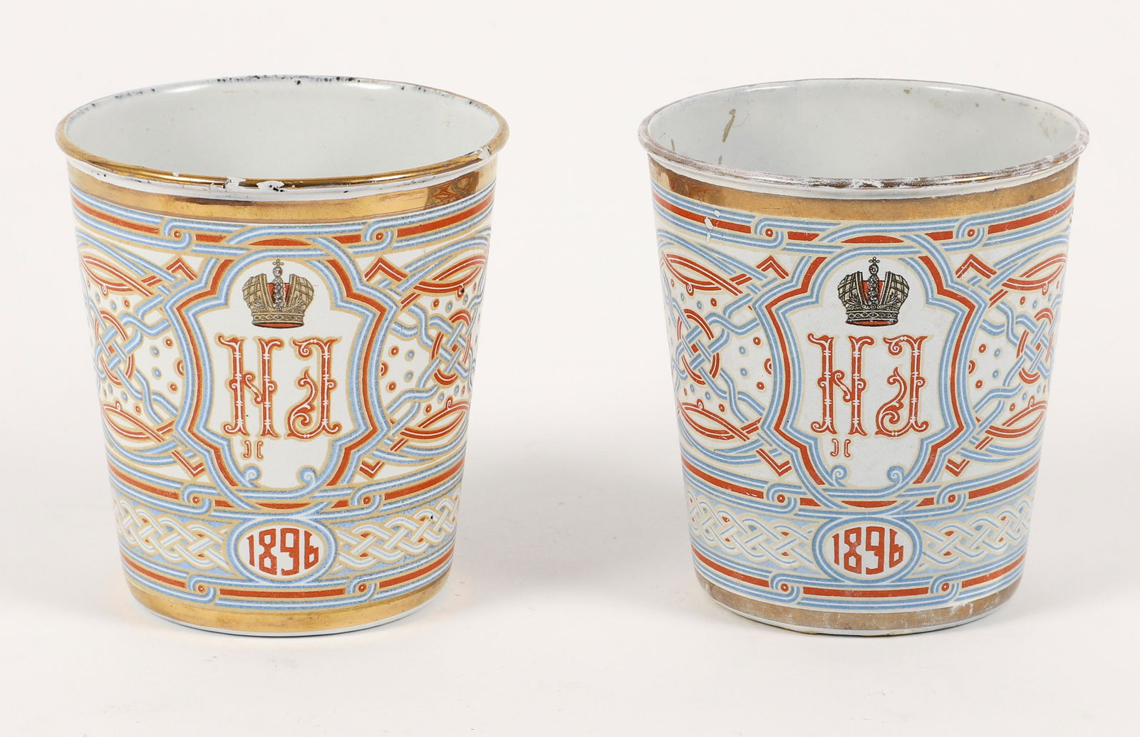 Pair of Russian Enamel Blood Cups 1896 (1 of 3)