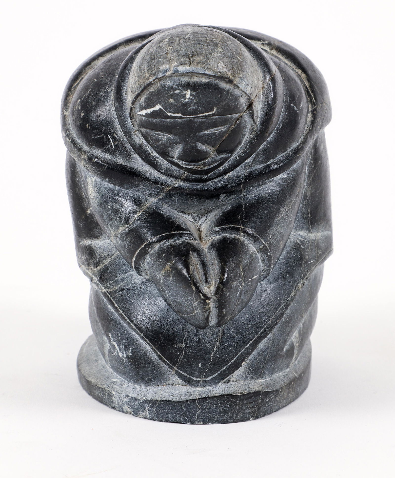 Pauloosie Kanaju Inuit carved soapstone Praying Woman (1 of 6)