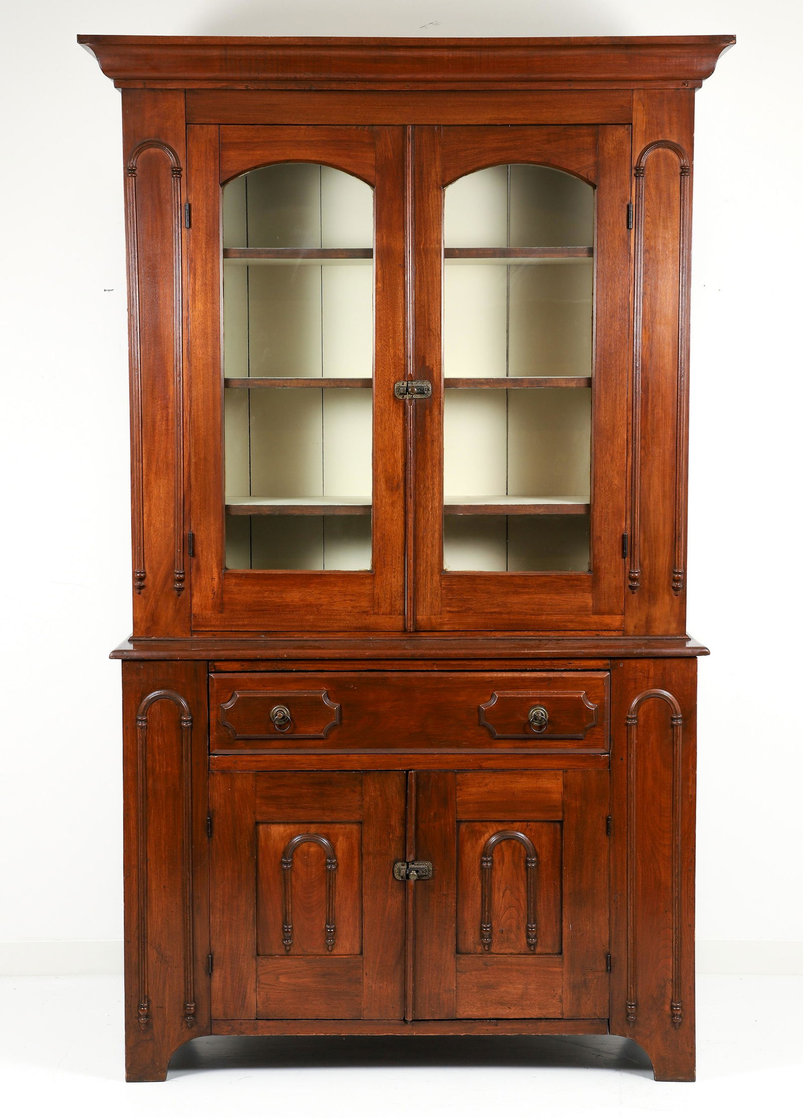 Victorian Walnut 2 Piece Wall Cupboard (1 of 5)
