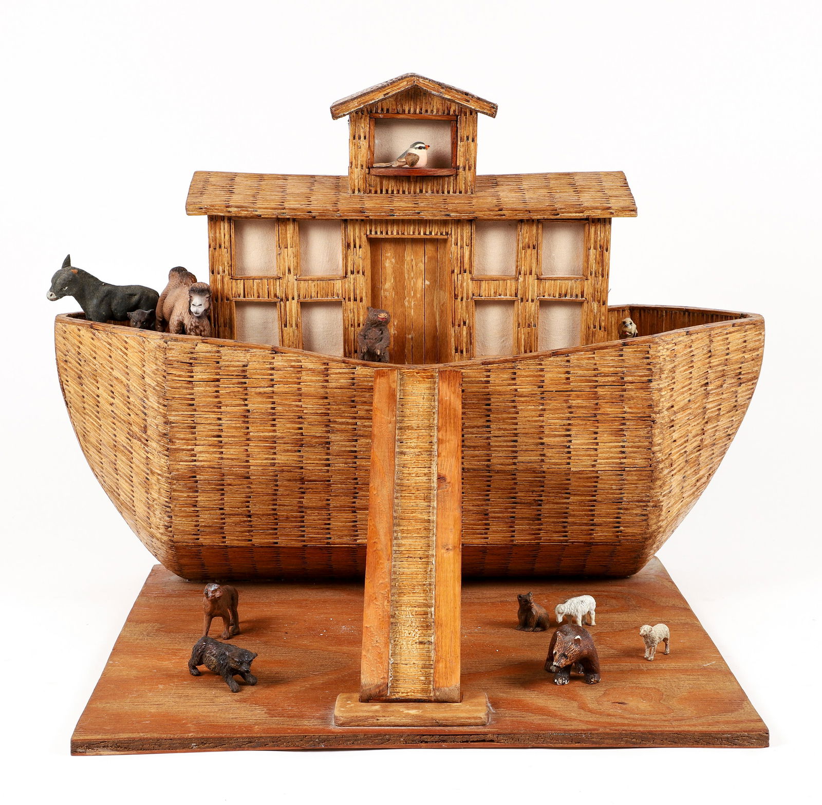 Tramp Art Matchstick Wood Noahâ€™s Ark (1 of 5)