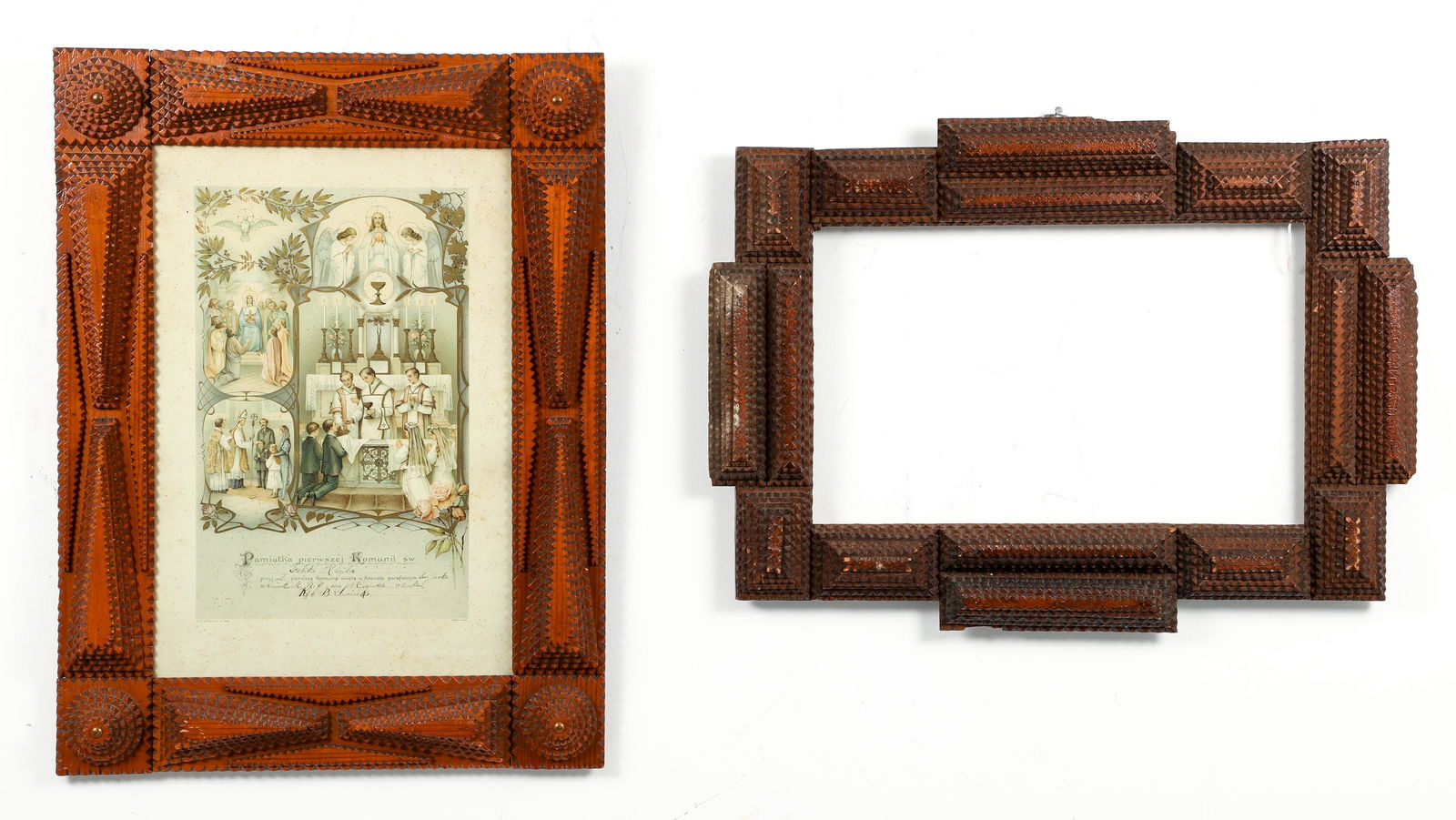 2 good Tramp Art Frames (1 of 5)