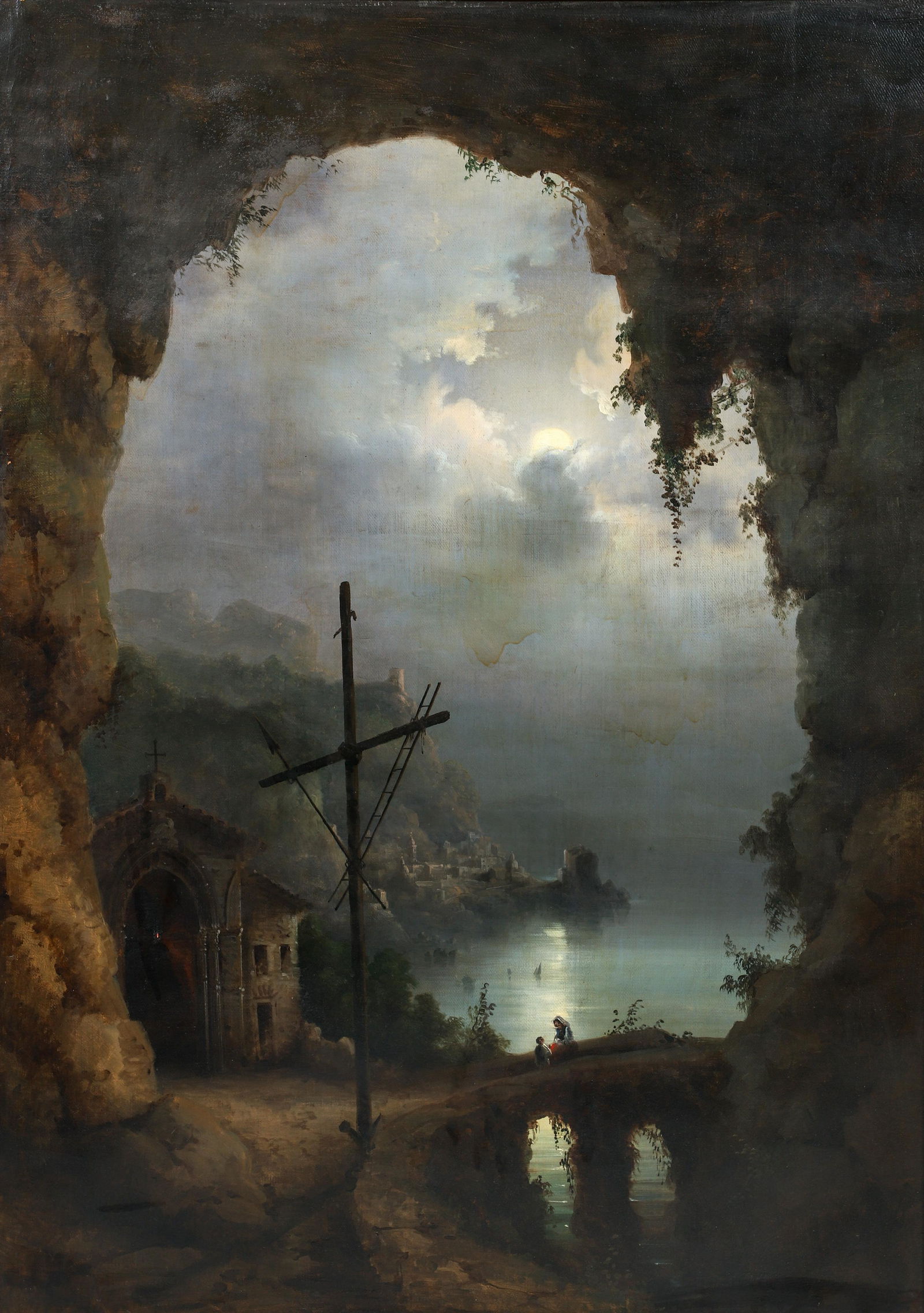 Follower of Claude Lorrain Nocturnal Courtship Oil (1 of 4)