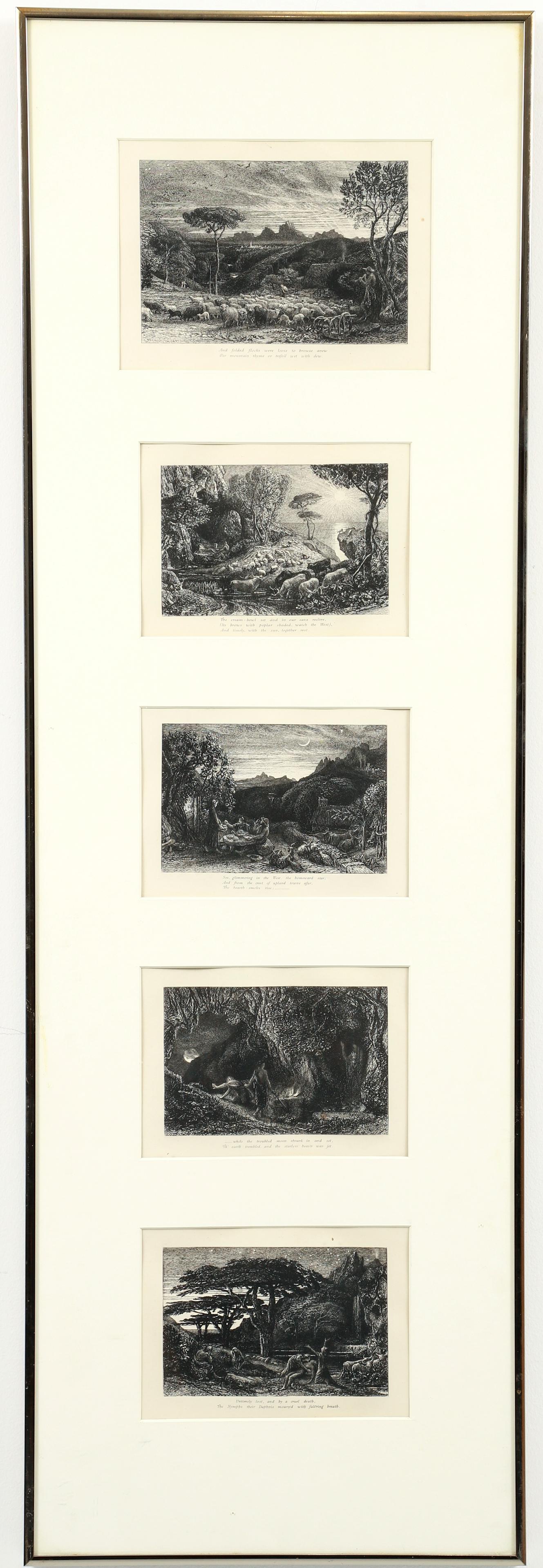 5 Samuel Palmer etchings from Virgil Eclogues (1 of 7)