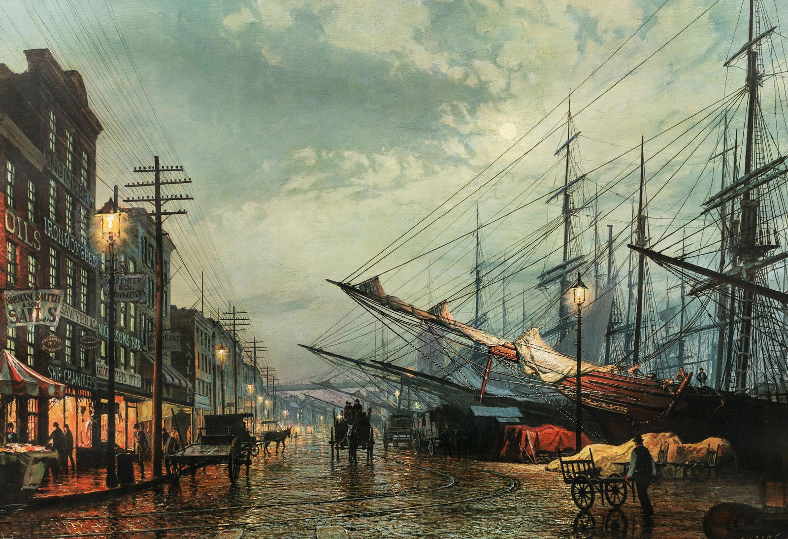 John Stobart South Street in New York Signed Lithograph (1 of 5)