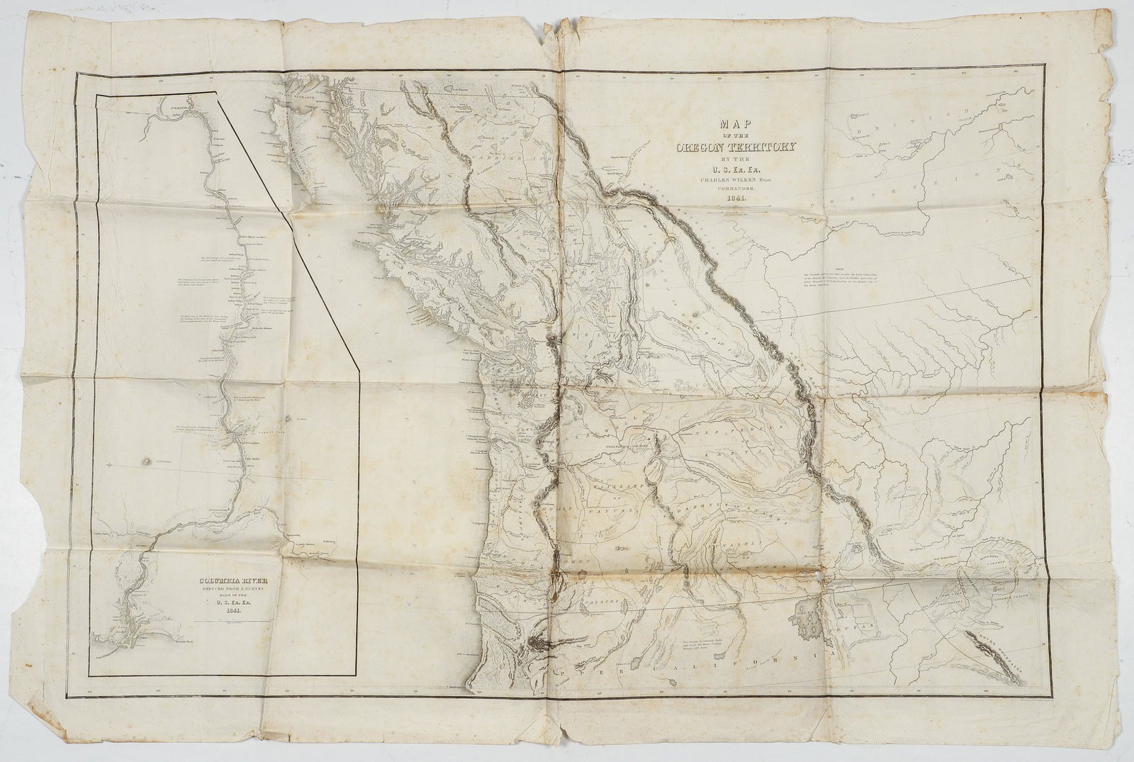 English issue of Wilkes map of Oregon Territory (1 of 3)