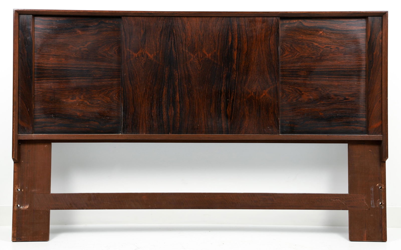Piet Hein Mid Century Modern Rosewood Headboard: Hein, Piet, Mid Century Modern Queen Size Headboard, with rosewood veneer, c. late 1960s, 36 x 60 inches, no maker's marks, a beautiful piece of Mid Century Danish furniture design. Provenance: purcha