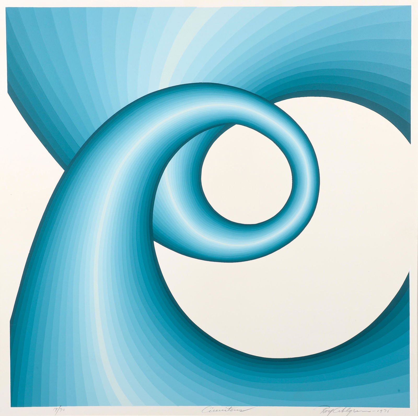 Roy Ahlgren Op Art Signed Serigraph Circuitous 1978 (1 of 5)
