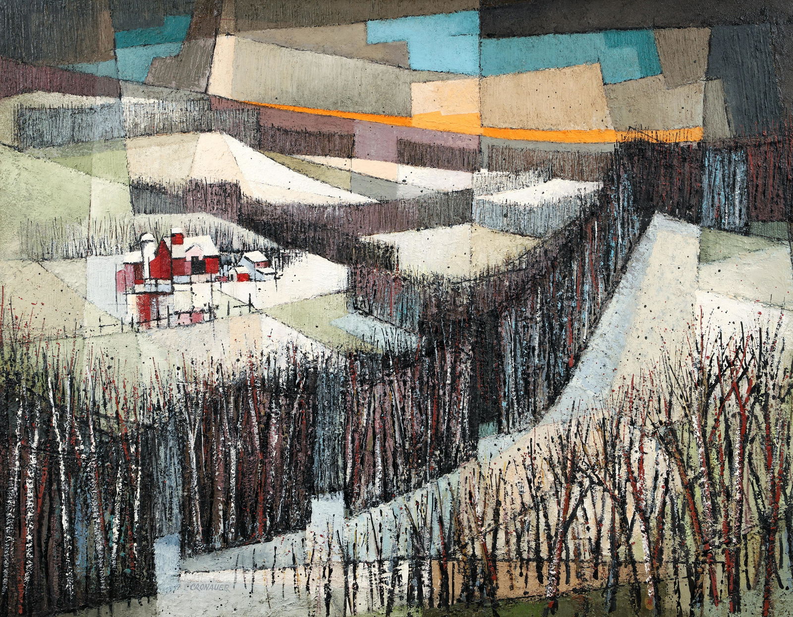 Robert Cronauer cubist oil And Shadows Fall (1 of 5)