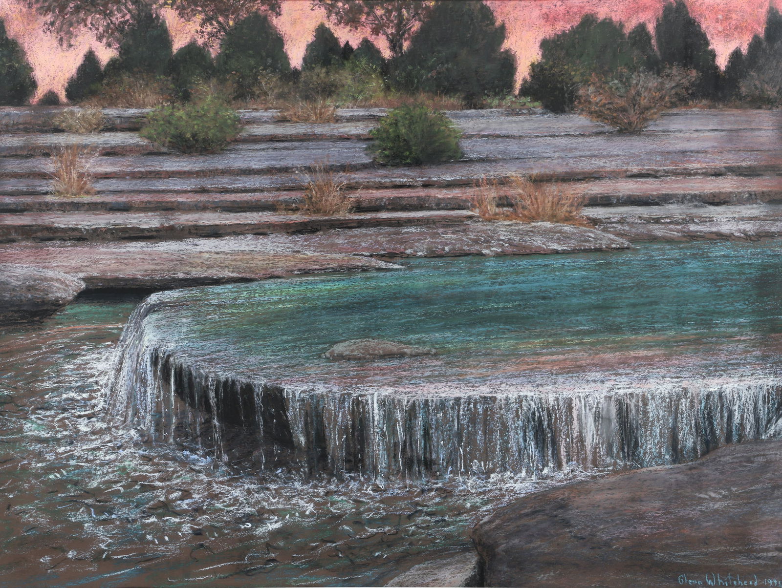 Glenn Whitehead Creek Scene Pastel 1995 (1 of 4)
