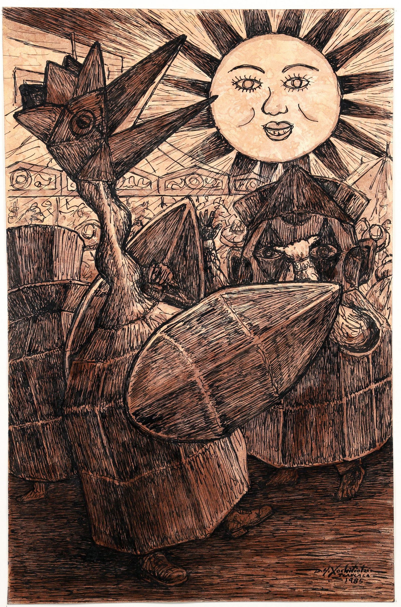 Desiderio Hernandez Xochitiotzin 1985 Untitled drawing and watercolor (1 of 4)