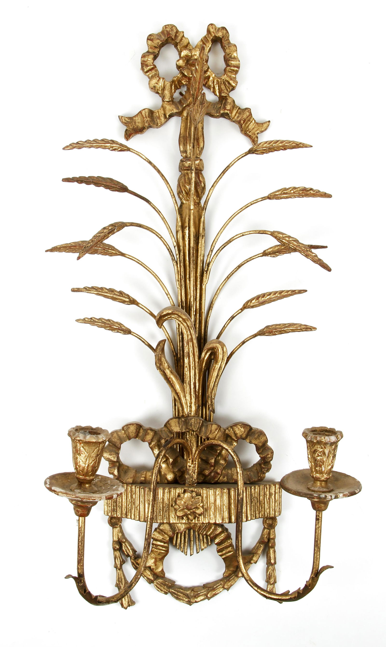 Palladio Neoclassical Gilt Wood Wall Sconce (1 of 5)