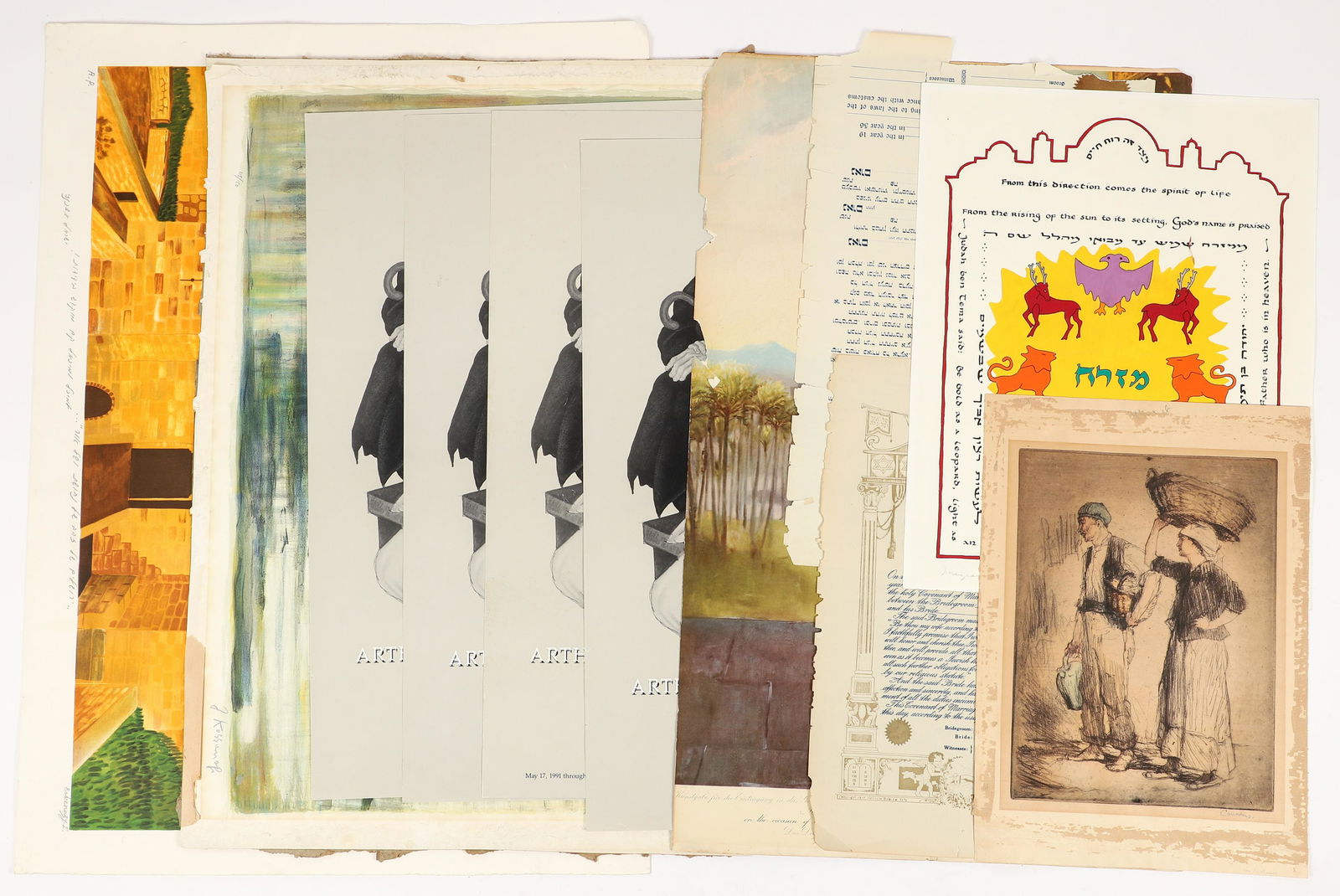 Judaica Lot 11pcs Signed prints Szyk Posters Ketubah (1 of 15)