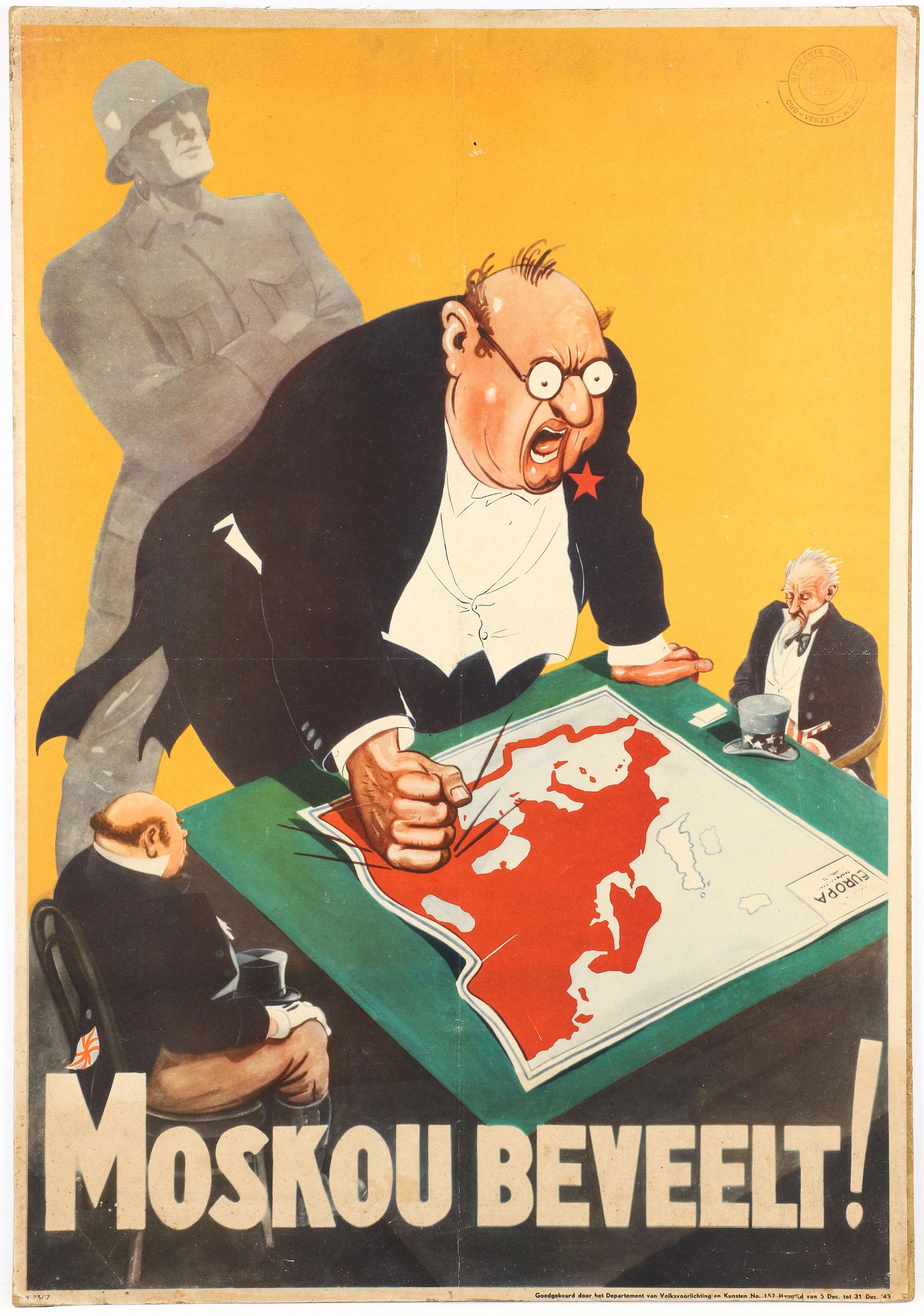 Moskou Beveelt Dutch WWII Propaganda Poster 1943 (1 of 2)